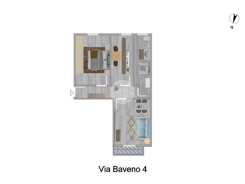Bilocale Via Privata Baveno, Milano (zona Affori) - planimetria 1