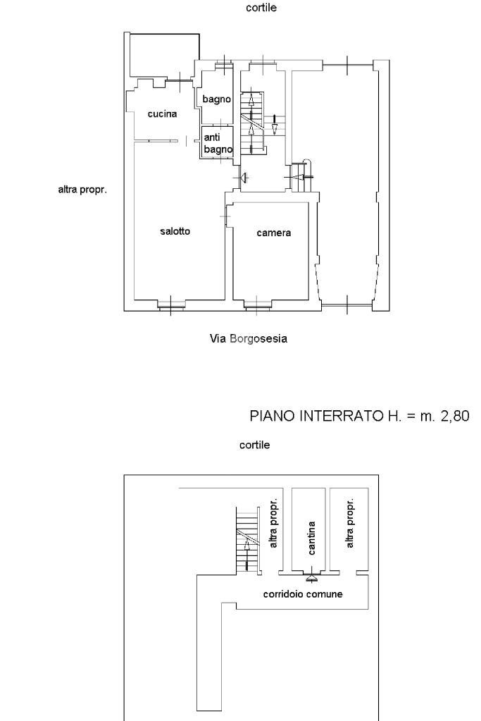 Trilocale Via Borgosesia, Torino (zona Parella) - planimetria 1