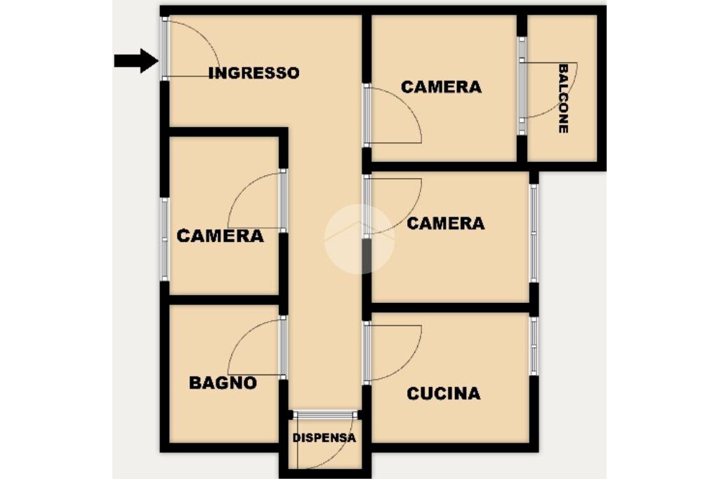 Three-room apartment Via Mario Bercilli, Genova (neighborhood Certosa) - floor plans 1