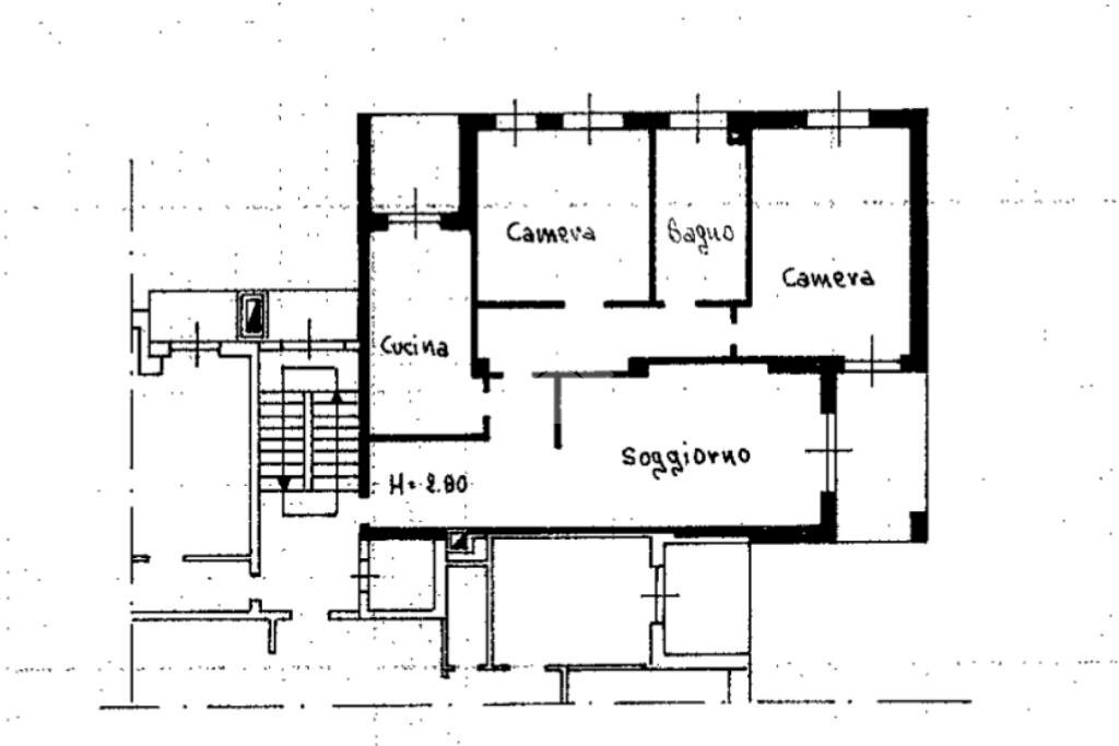 Three-room apartment Via XXIII Marzo 1849, Novara - floor plans 1