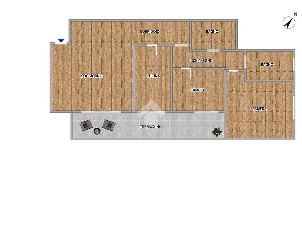 Three-room apartment Via Pregnana, Cornaredo - floor plans 1