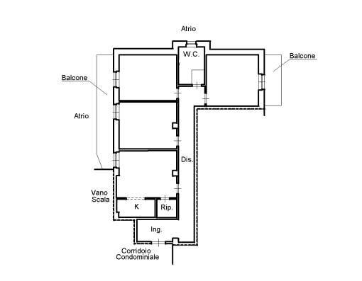 Three-room apartment Vico I Gioacchino Rossini, Martina Franca - floor plans 1