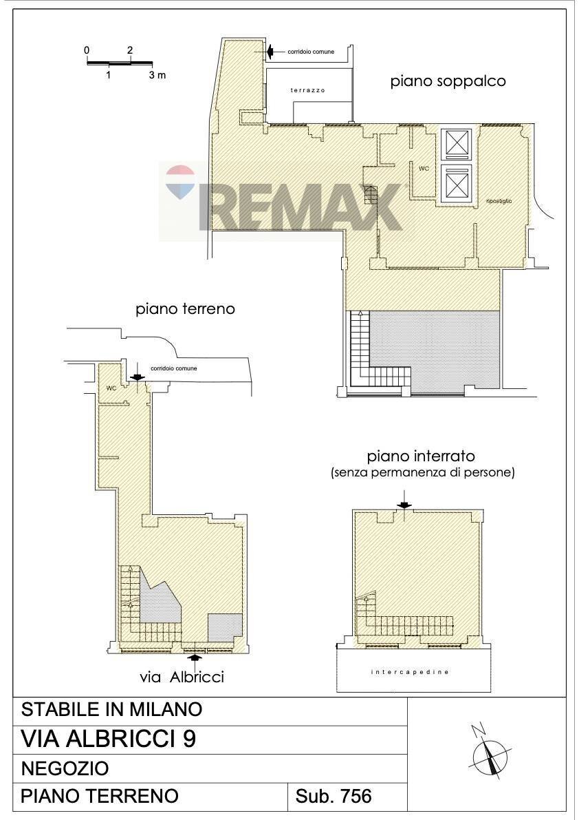 Pianta 2D - Negozio via Albricci
 
9, Milano - planimetria 1