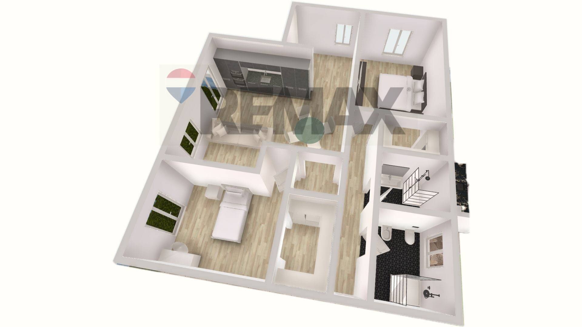 Pianta 3D - Trilocale Terranuova Bracciolini - foto 3
