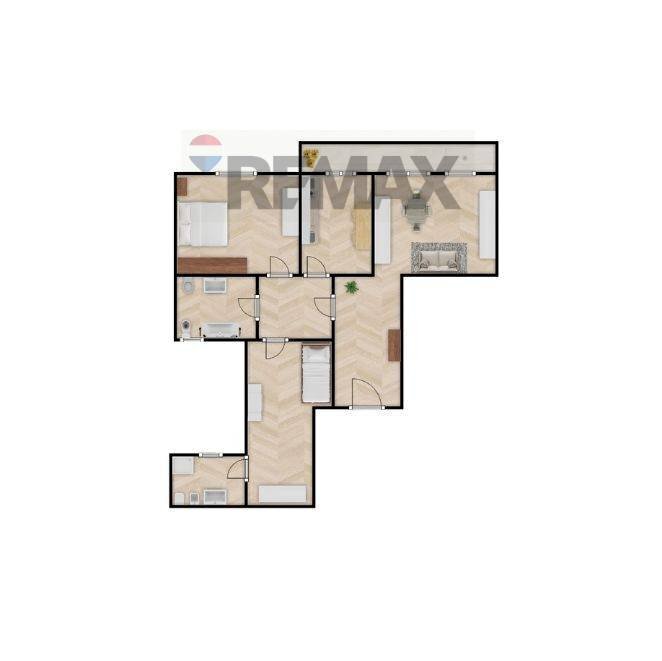 Pianta 2D - Three-room apartment Via Diego Simonetti
 
72, Roma - floor plans 1