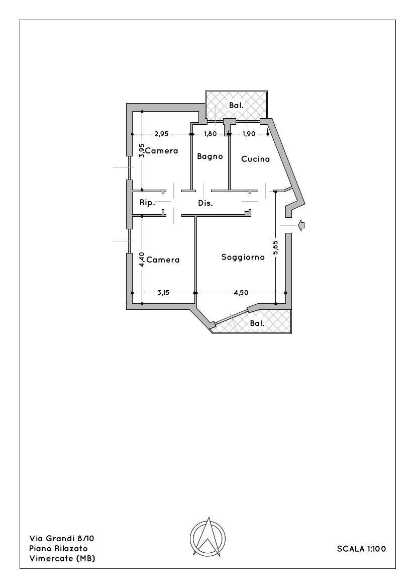 Foto 16 - Trilocale Via Grandi
 
10, Vimercate - planimetria 1