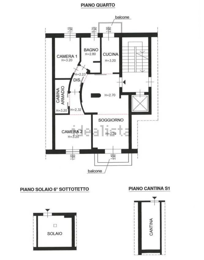 Foto 32 - Trilocale via della Moscova
 
66, Milano - planimetria 1