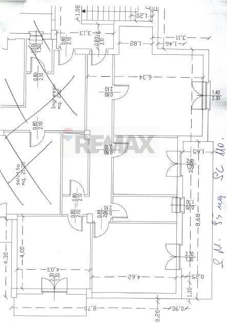 Pianta 2D - Three-room apartment Corso Vittorio Veneto
 
82, Favara - floor plans 1