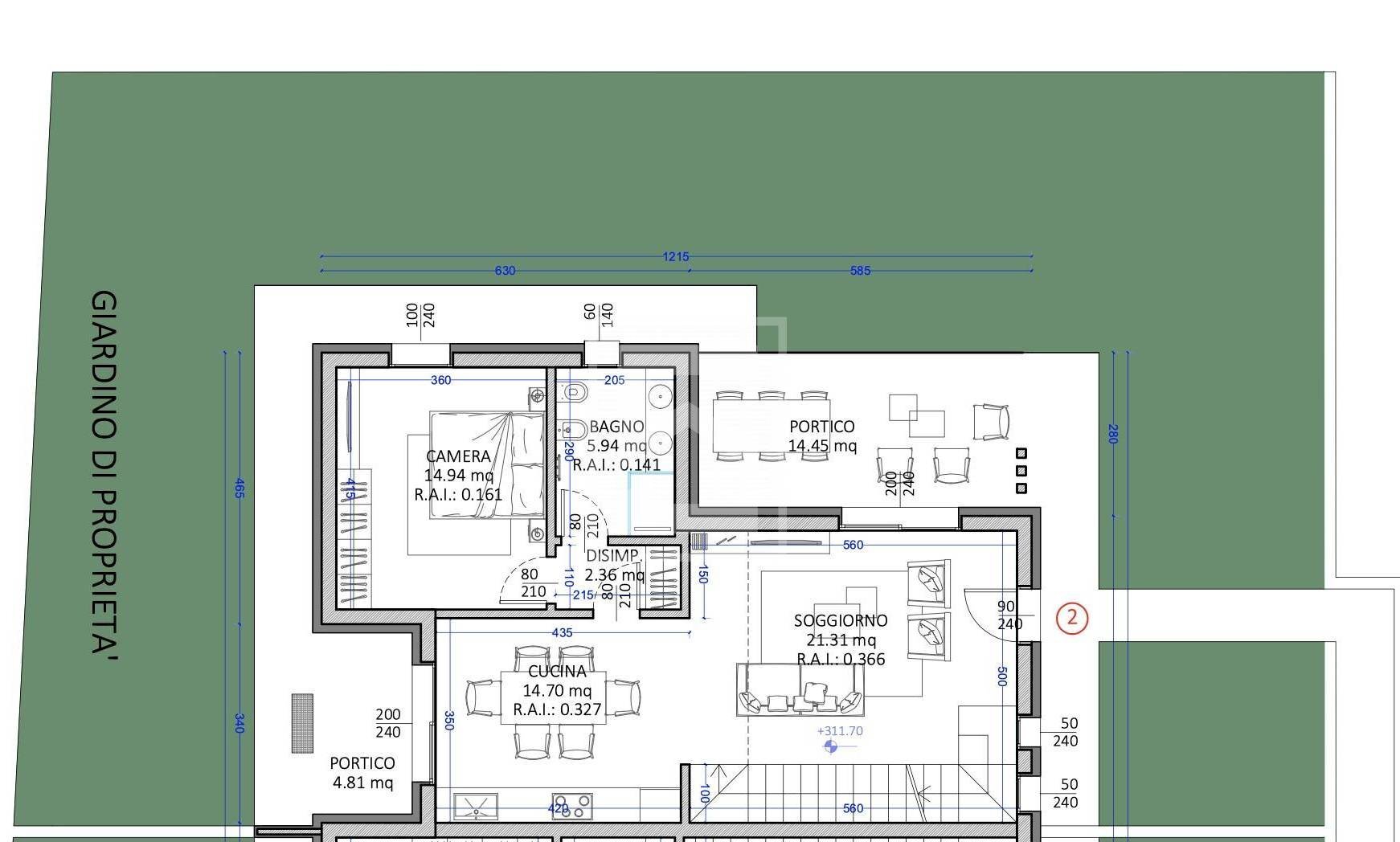 Foto 8 - Casa semi indipendente via delle valli, Muscoline - planimetria 1