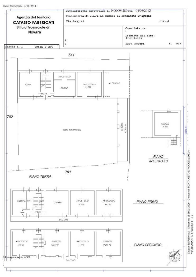 Rustic via Rampini, 4, Fontaneto d'Agogna - floor plans 1