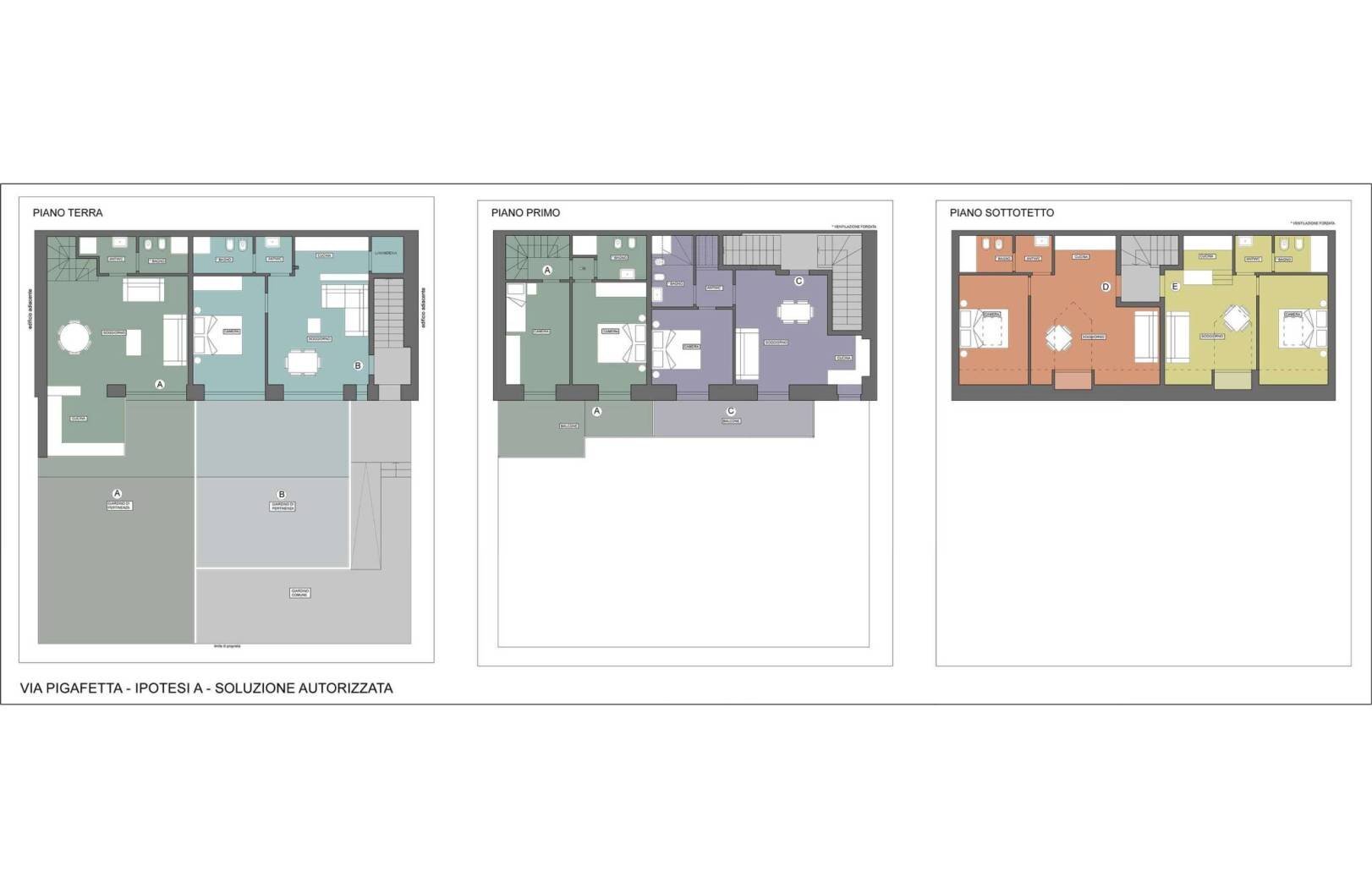 Two-room apartment via Antonio Pigafetta, 13, Torino (neighborhood Crocetta) - floor plans 1