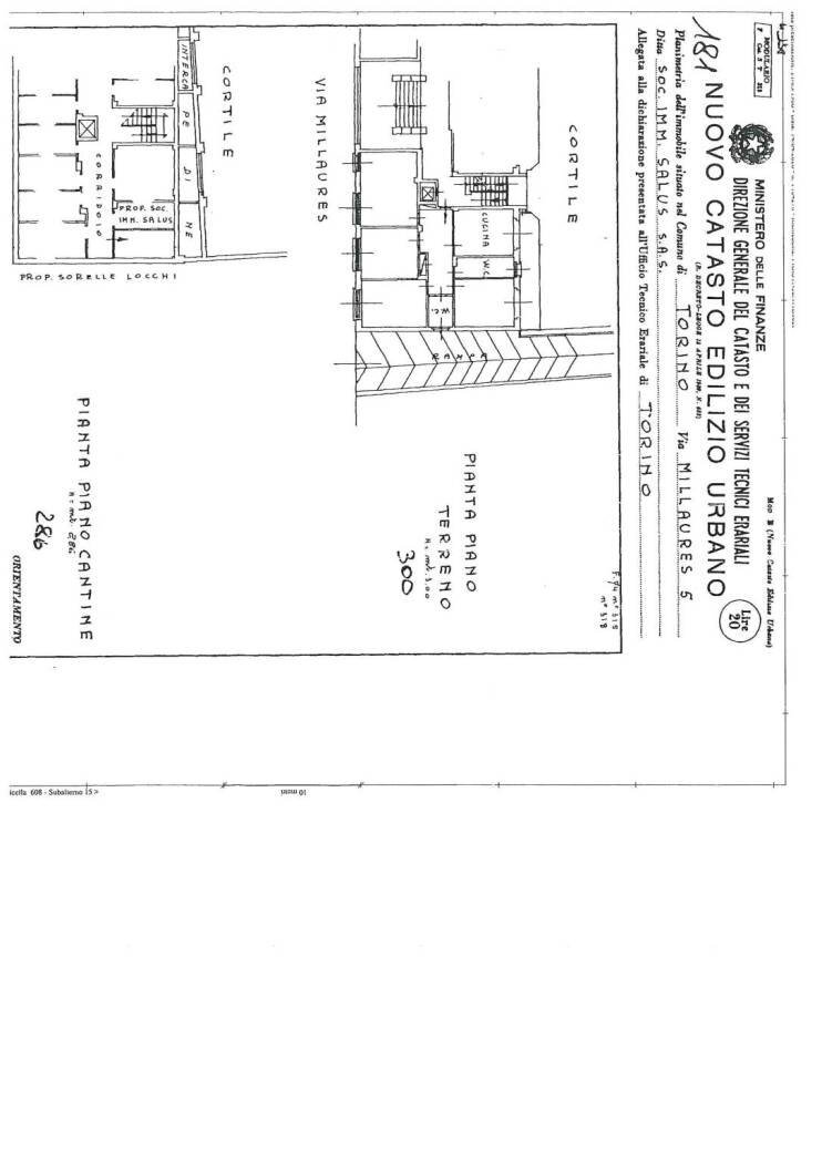 Appartamento via Millaures, 5, Torino (zona Parella) - planimetria 1