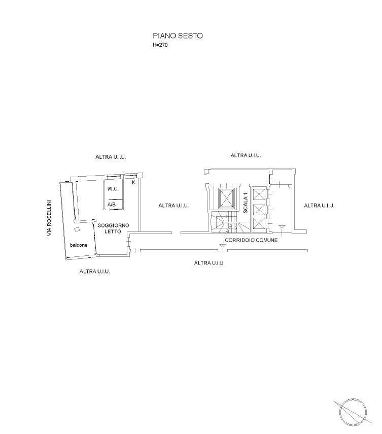 Appartamento via Ippolito Rosellini, 2, Milano (zona Isola) - planimetria 1