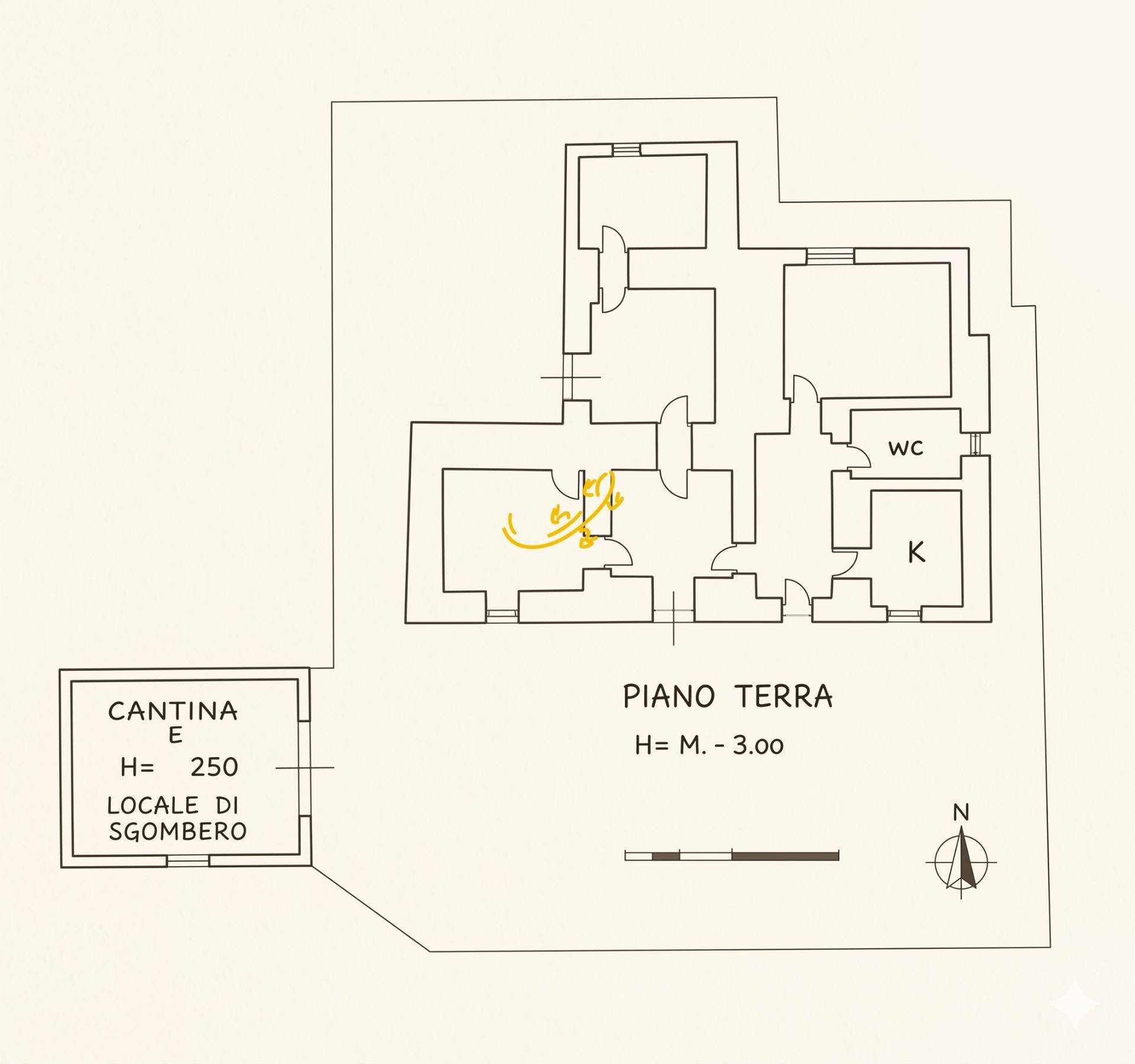 Piano terra - Baita Contrada Zingarello, Monopoli - planimetria 1