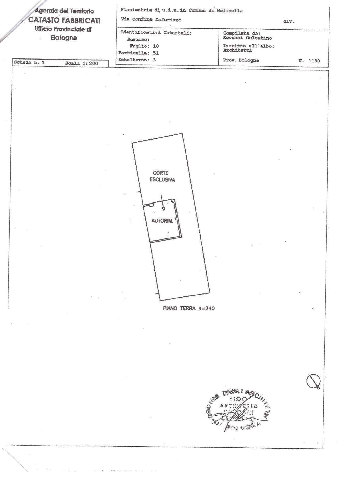 Foto 69 - Villa a Schiera Via Confine Inferiore
 
141 - 143, Molinella - planimetria 1