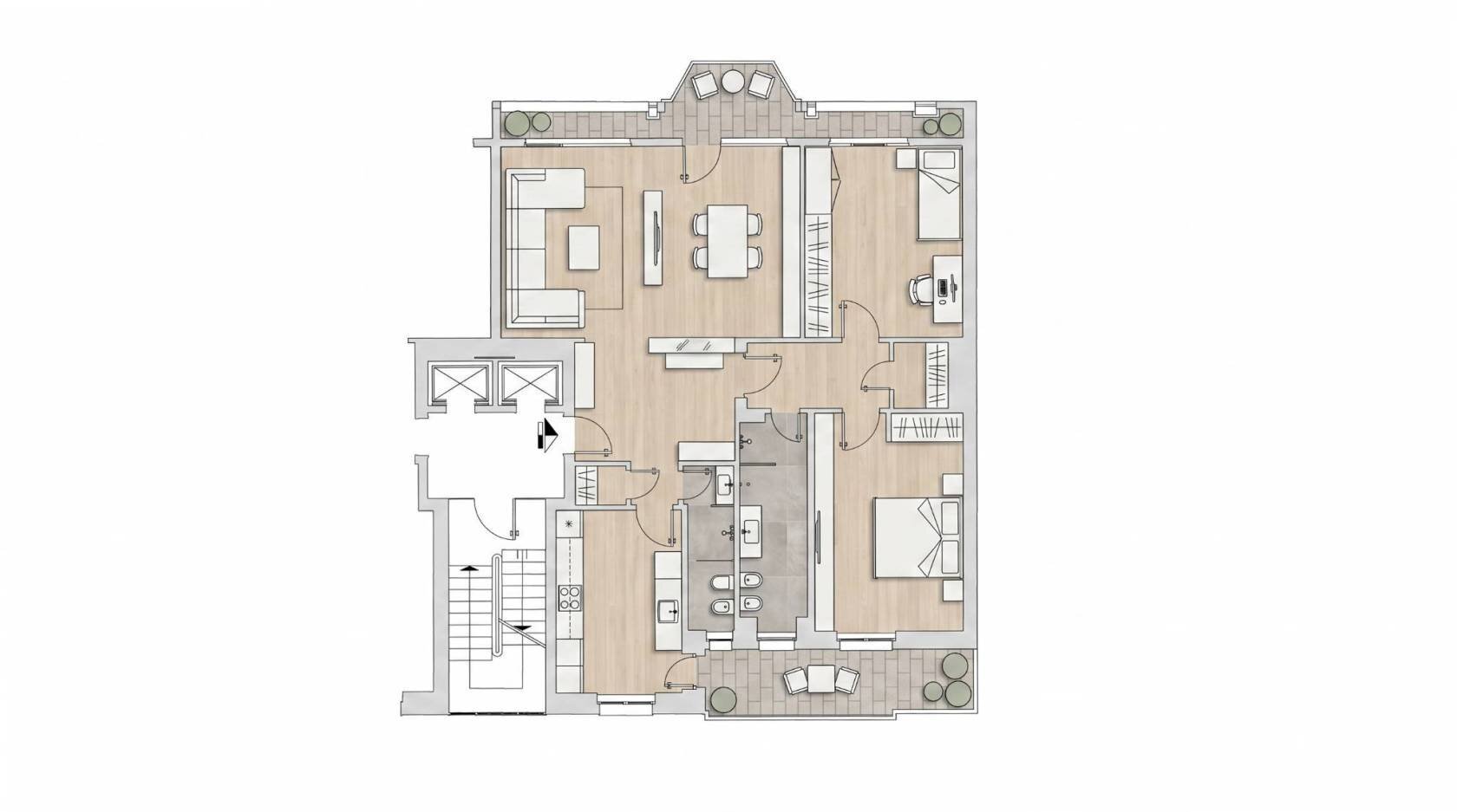 Four-room apartment corso Vittorio Emanuele II, 18, Torino (neighborhood Centro) - floor plans 1