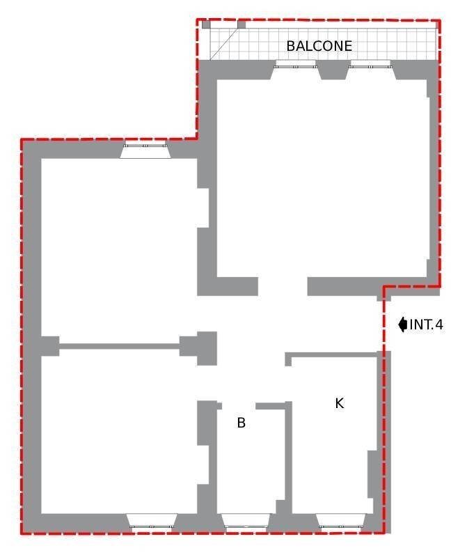 Three-room apartment via dei Vestini, L'Aquila - floor plans 1