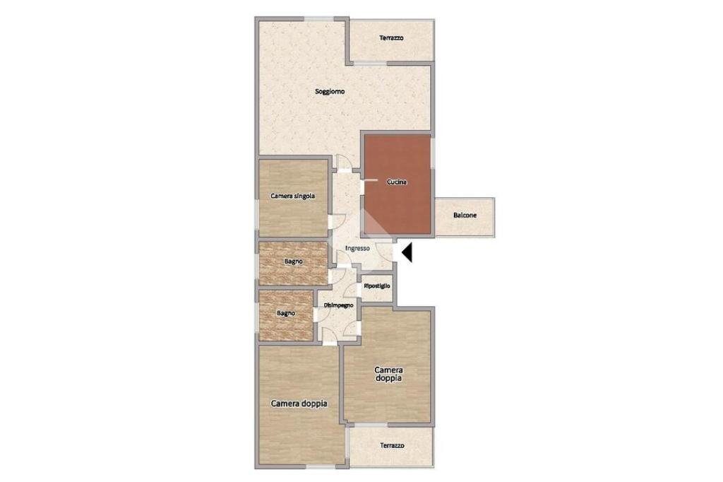 Monolocale Via Palmaria, Milano (zona Affori) - planimetria 1
