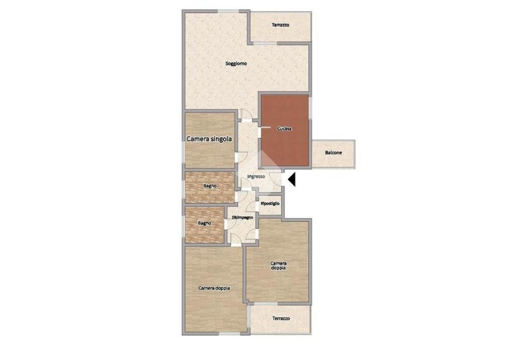 Monolocale Via Palmaria, Milano (zona Affori) - planimetria 1