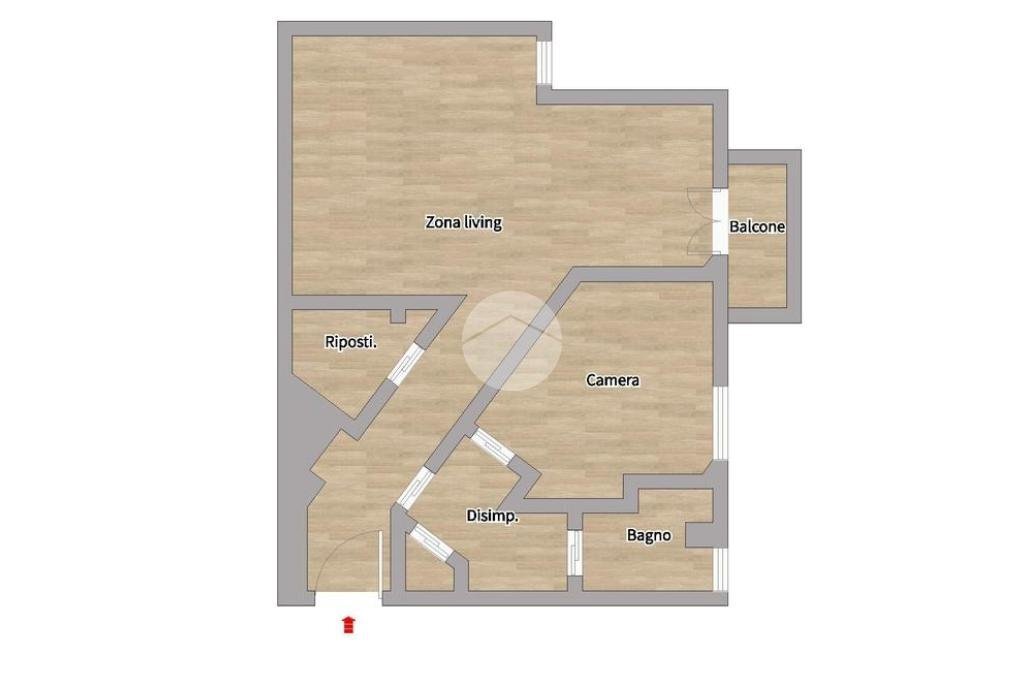 Two-room apartment Via Jacopo Palma, Milano (neighborhood Gambara) - floor plans 1