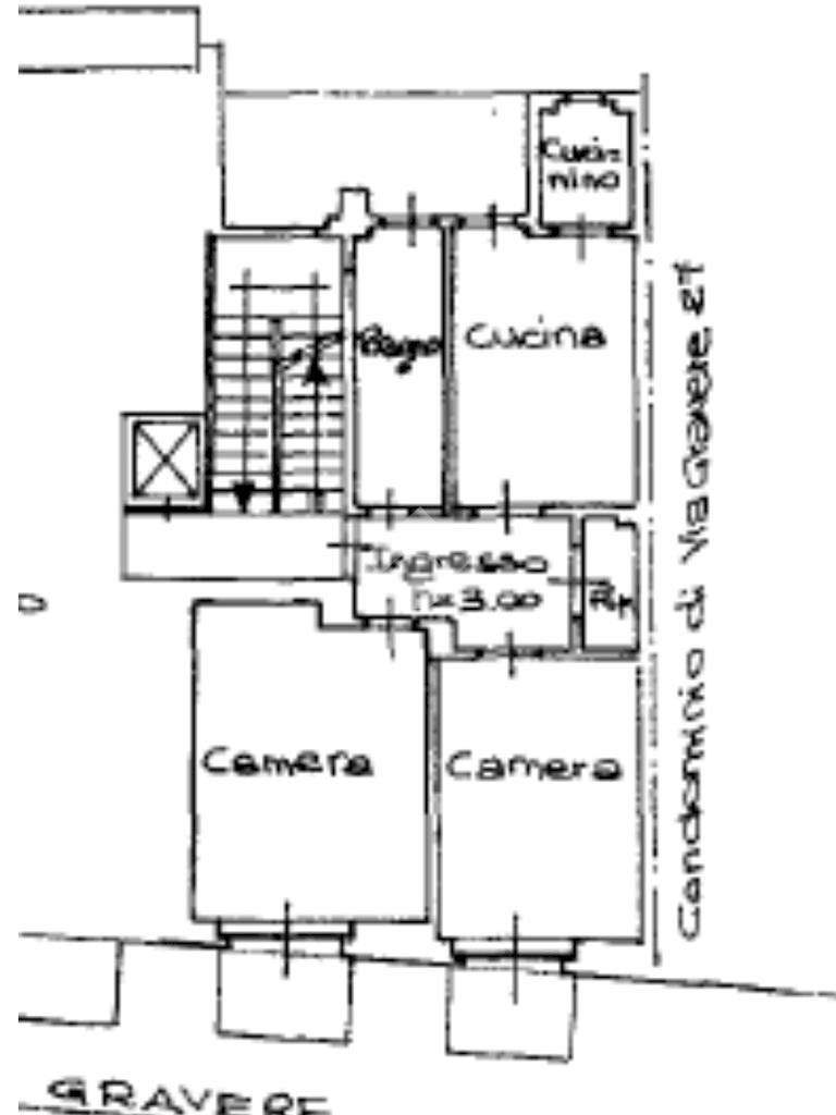 Trilocale Via Gravere, Torino (zona Parella) - planimetria 1