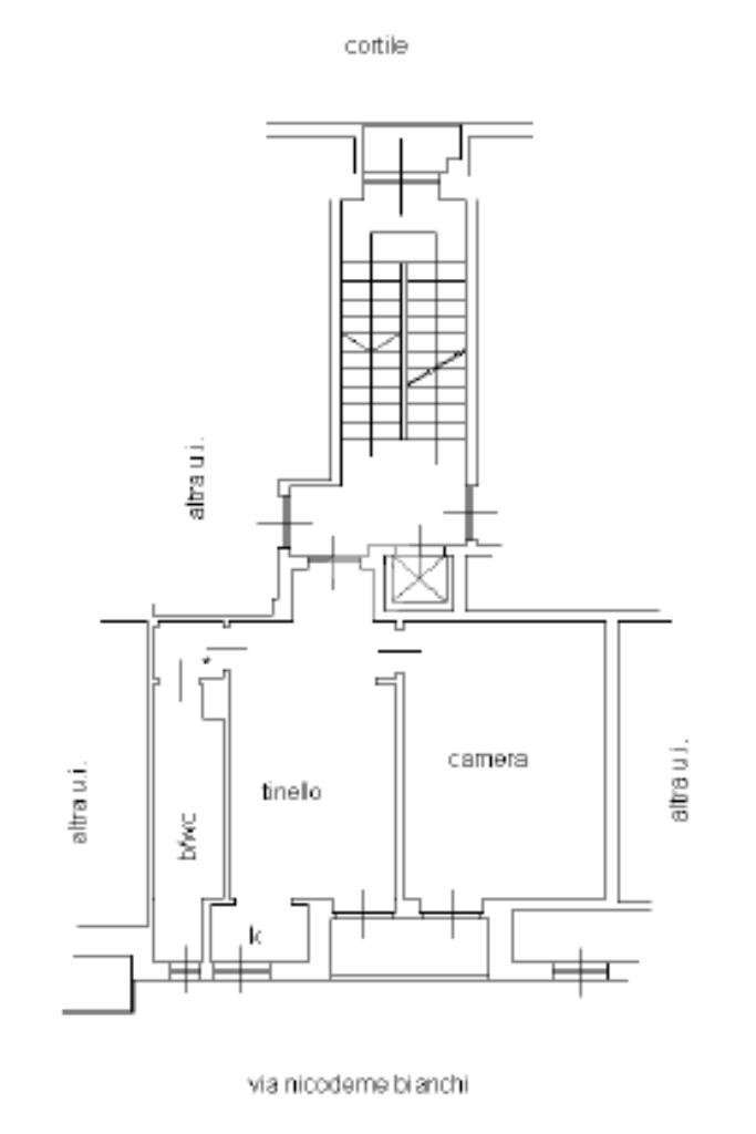 Two-room apartment Via Nicomede Bianchi, Torino (neighborhood Parella) - floor plans 1