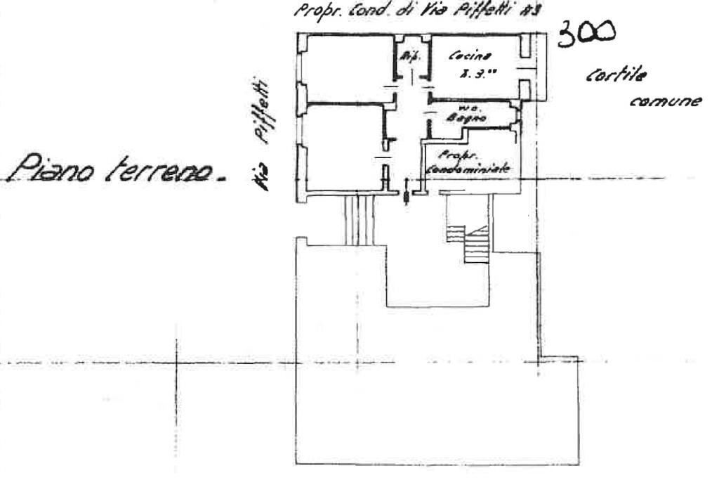 Three-room apartment Via Piffetti, Torino (neighborhood San Donato) - floor plans 1