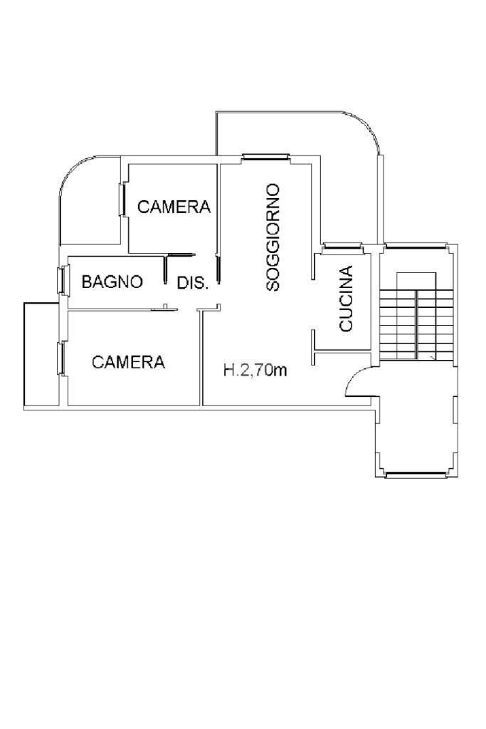 Three-room apartment Via saragat, Crescentino - floor plans 1