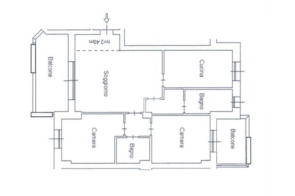 Quadrilocale Via Bazzana Inferiore, Assago - planimetria 1