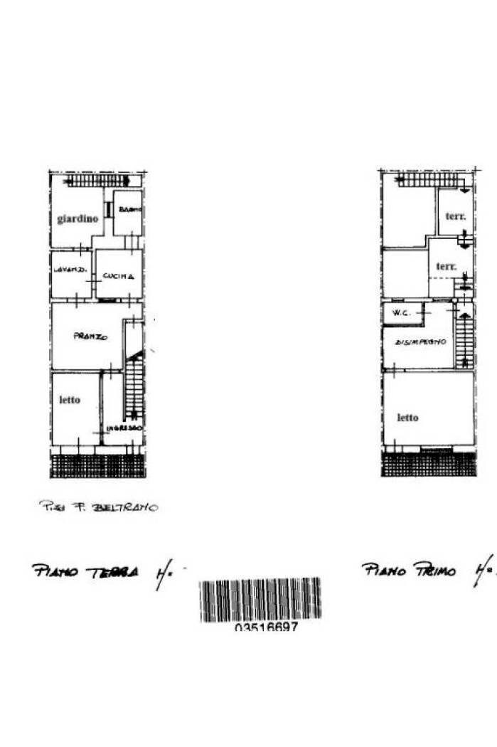 Independent house piazza Beltrano, Racale - floor plans 1