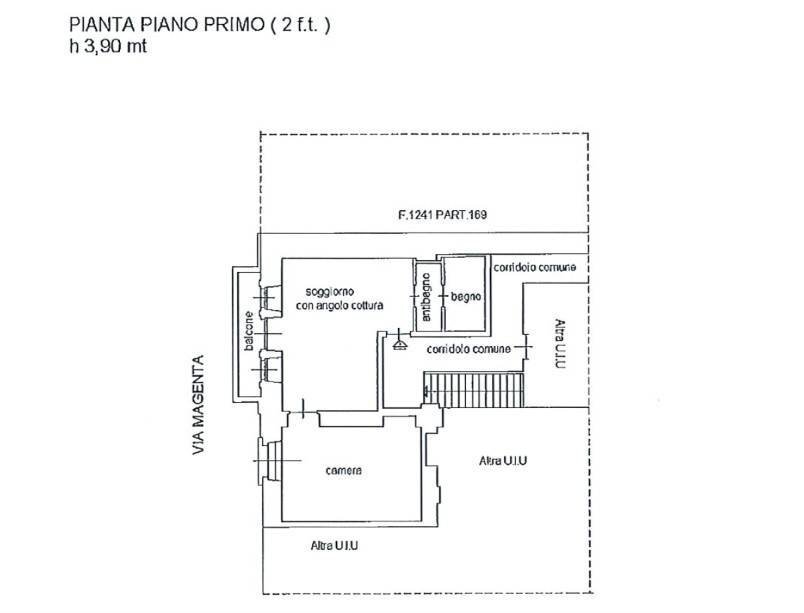 Bilocale via Magenta, 44, Torino (zona Crocetta) - planimetria 1
