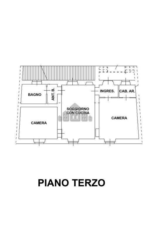 Three-room apartment via Arduino, 92, Ivrea - floor plans 1