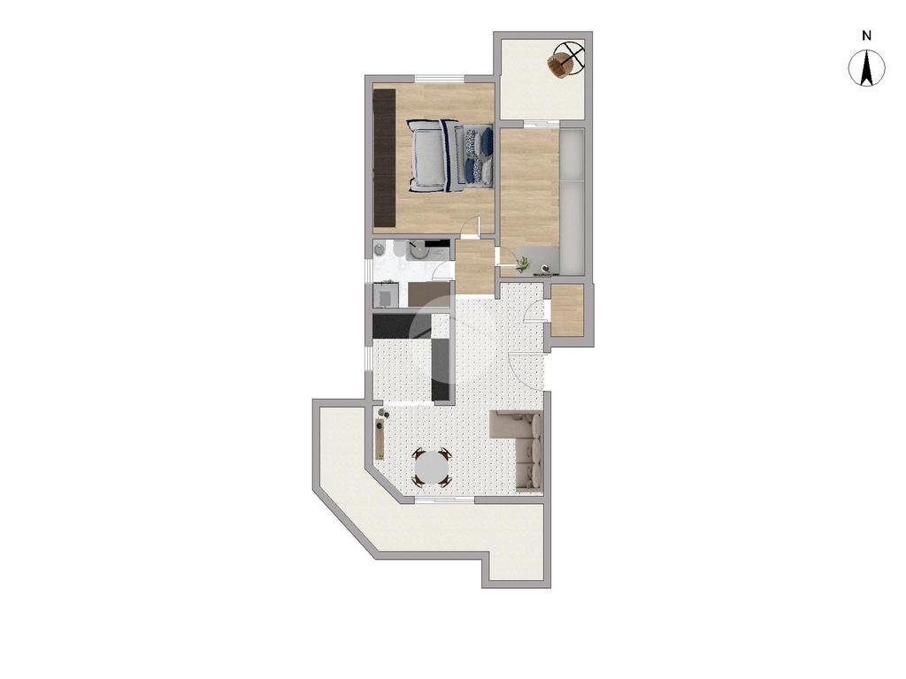 Three-room apartment Via G. Giusti, Nichelino - floor plans 1