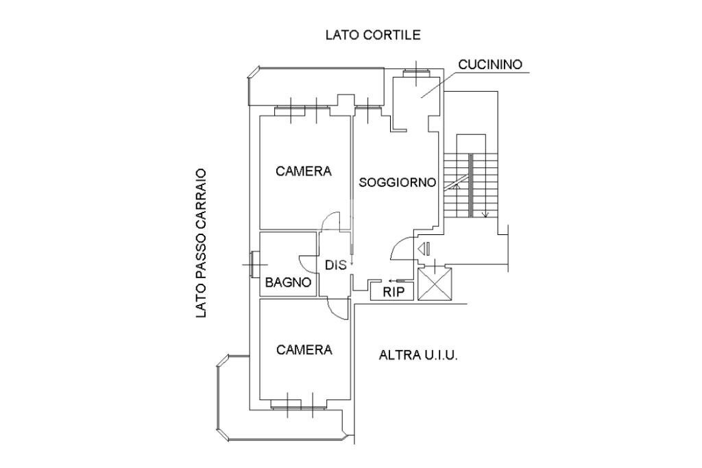 Three-room apartment Via Bengasi, Nichelino - floor plans 1