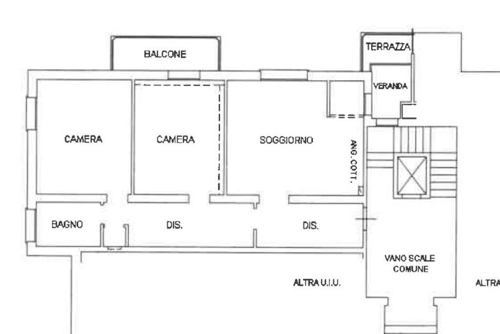 Trilocale Via Don Gnocchi, Casalecchio di Reno - planimetria 1
