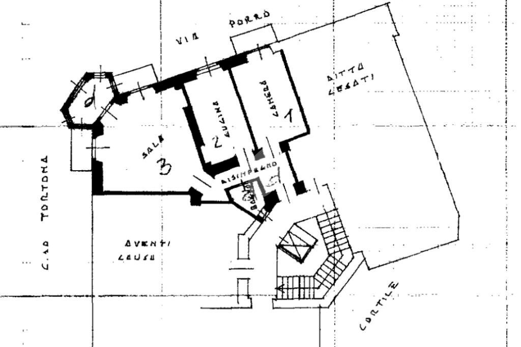 Three-room apartment Corso Tortona, Torino (neighborhood Vanchiglia) - floor plans 1