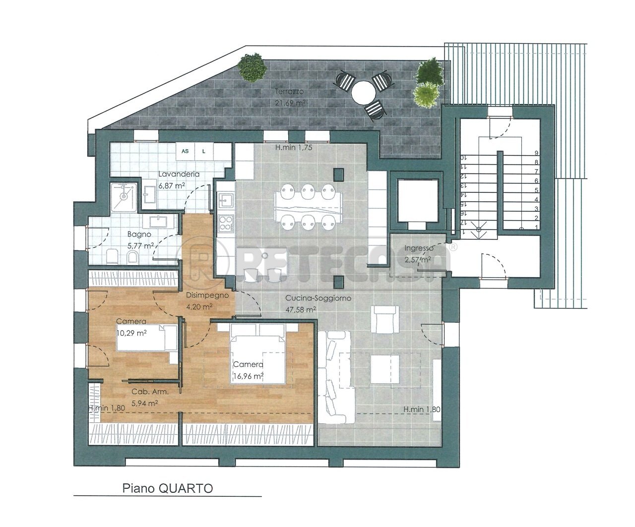 Retecasa_Valdagno - Render - L .jpg - Four-room apartment Recoaro Terme - floor plans 1