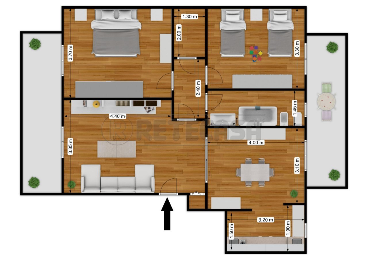 7 - Three-room apartment Via Sacerdote Giovanni di Leo 45, Bisceglie - floor plans 1