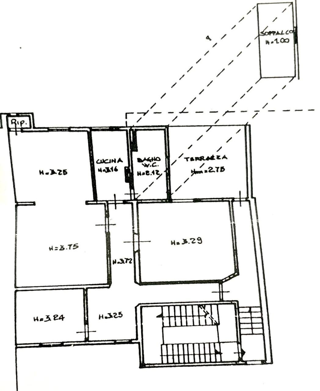 Planimetria - Four-room apartment Via degli Orti Oricellari, Firenze - floor plans 1