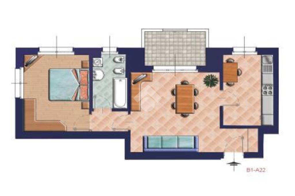 Two-room apartment Via Alessandro Volta, Rho - floor plans 1