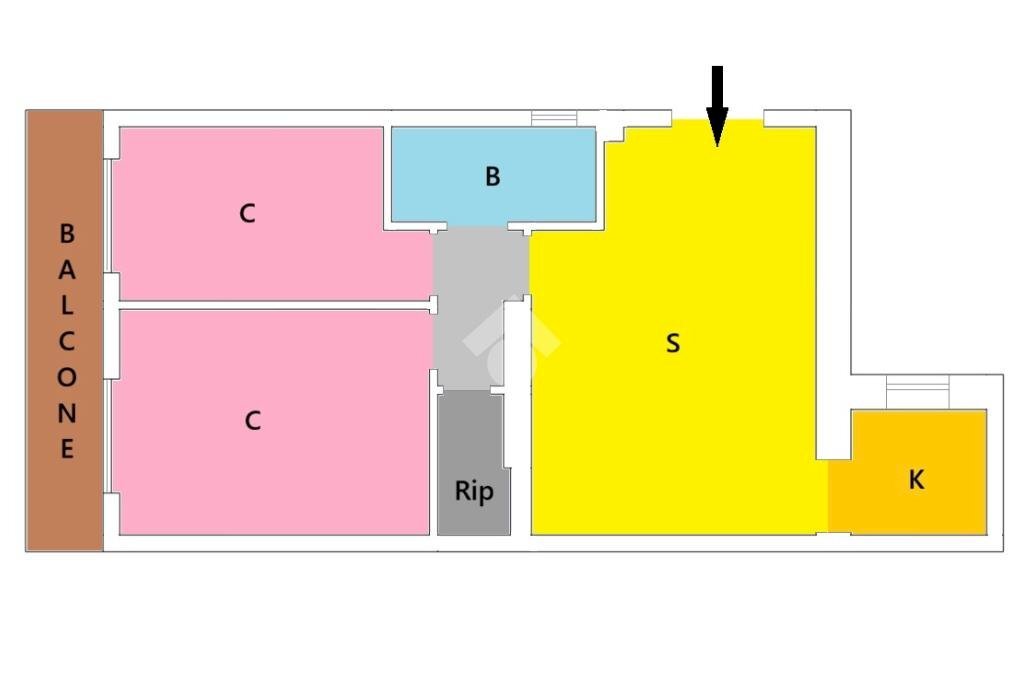 Trilocale Viale Villoresi, Nerviano - planimetria 1