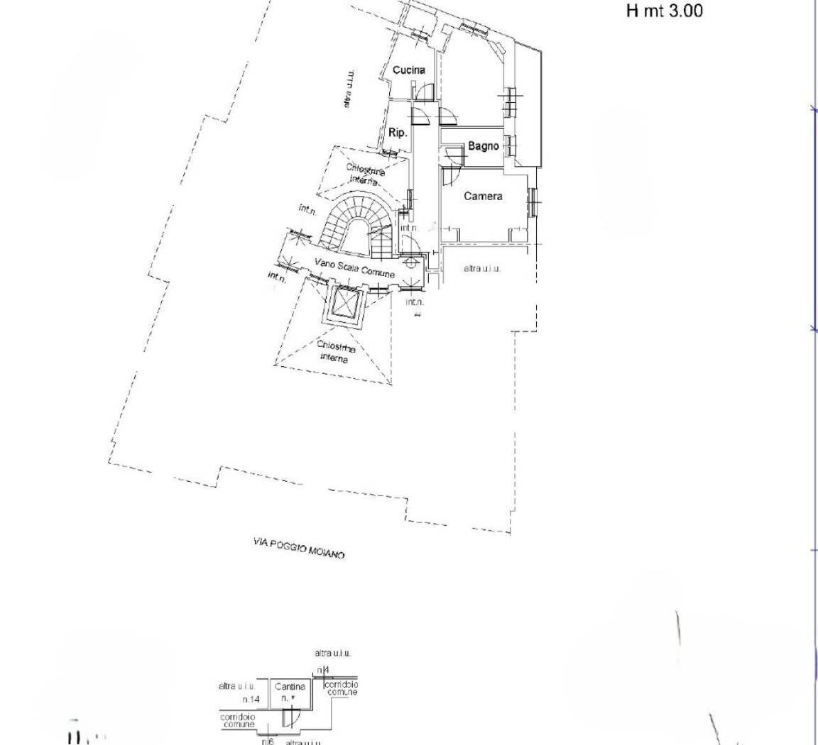 Bilocale via Poggio Moiano, 51, Roma - planimetria 1