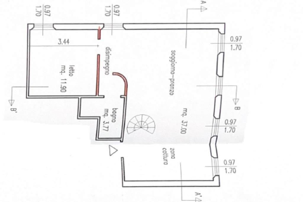 Bilocale Corso Porta Mare, Ferrara - planimetria 1