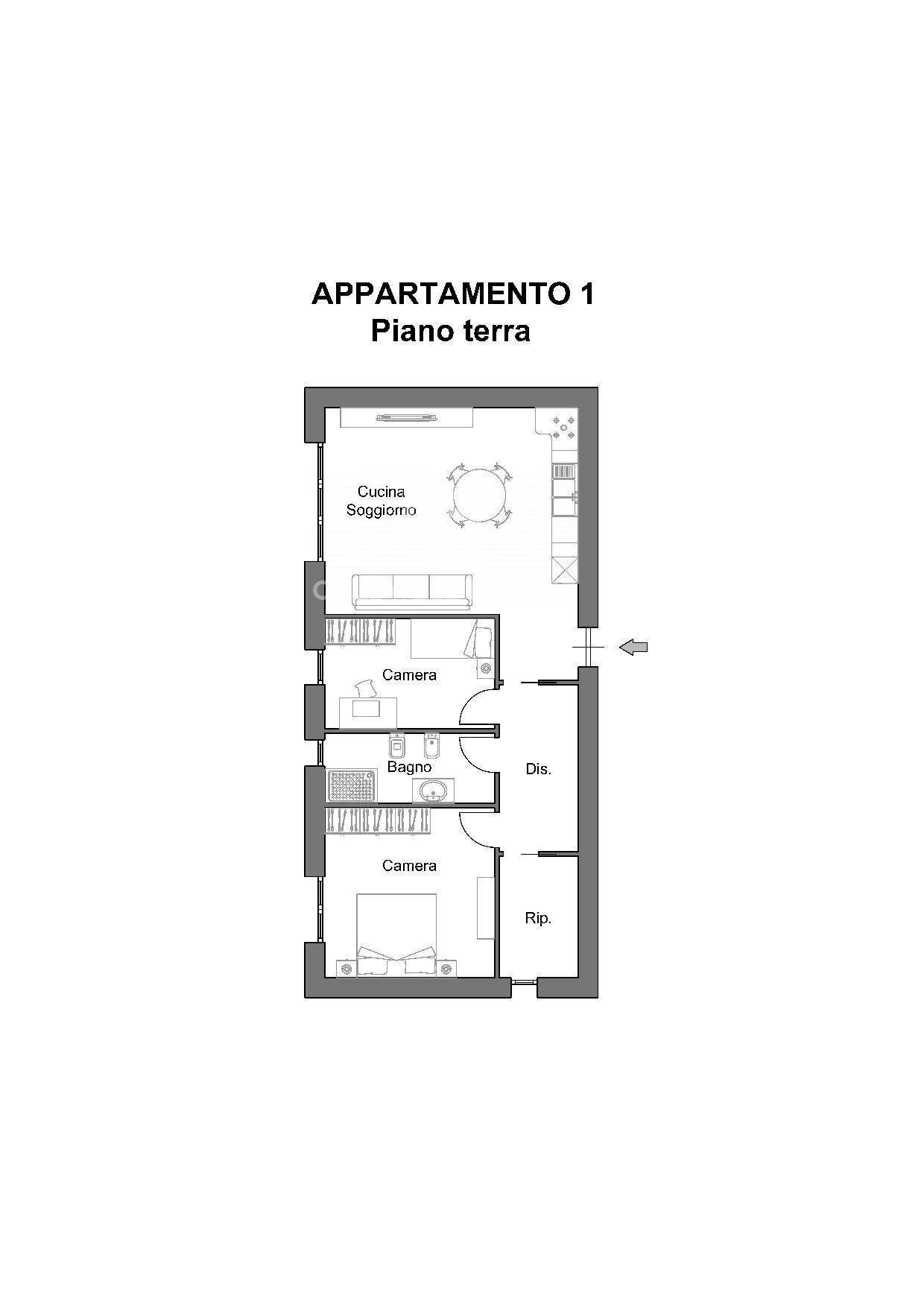 Foto 10 - Appartamento Viale Belluno
 
3, Riccione - planimetria 1