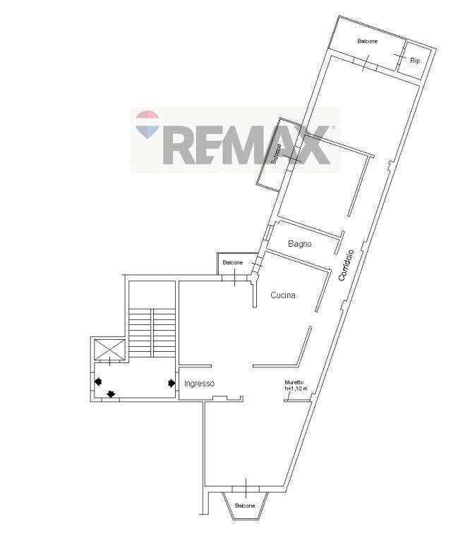 Pianta 2D - Quadrilocale Via Brigata Regina
 
93, Bari - planimetria 1