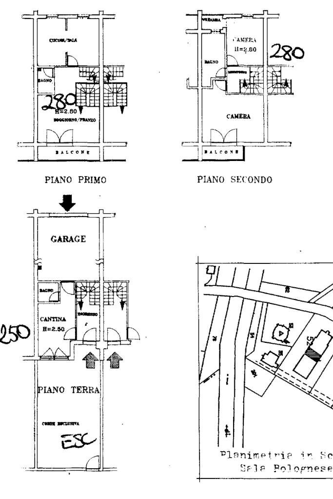 Villa a Schiera Via Bastia, Sala Bolognese - planimetria 1