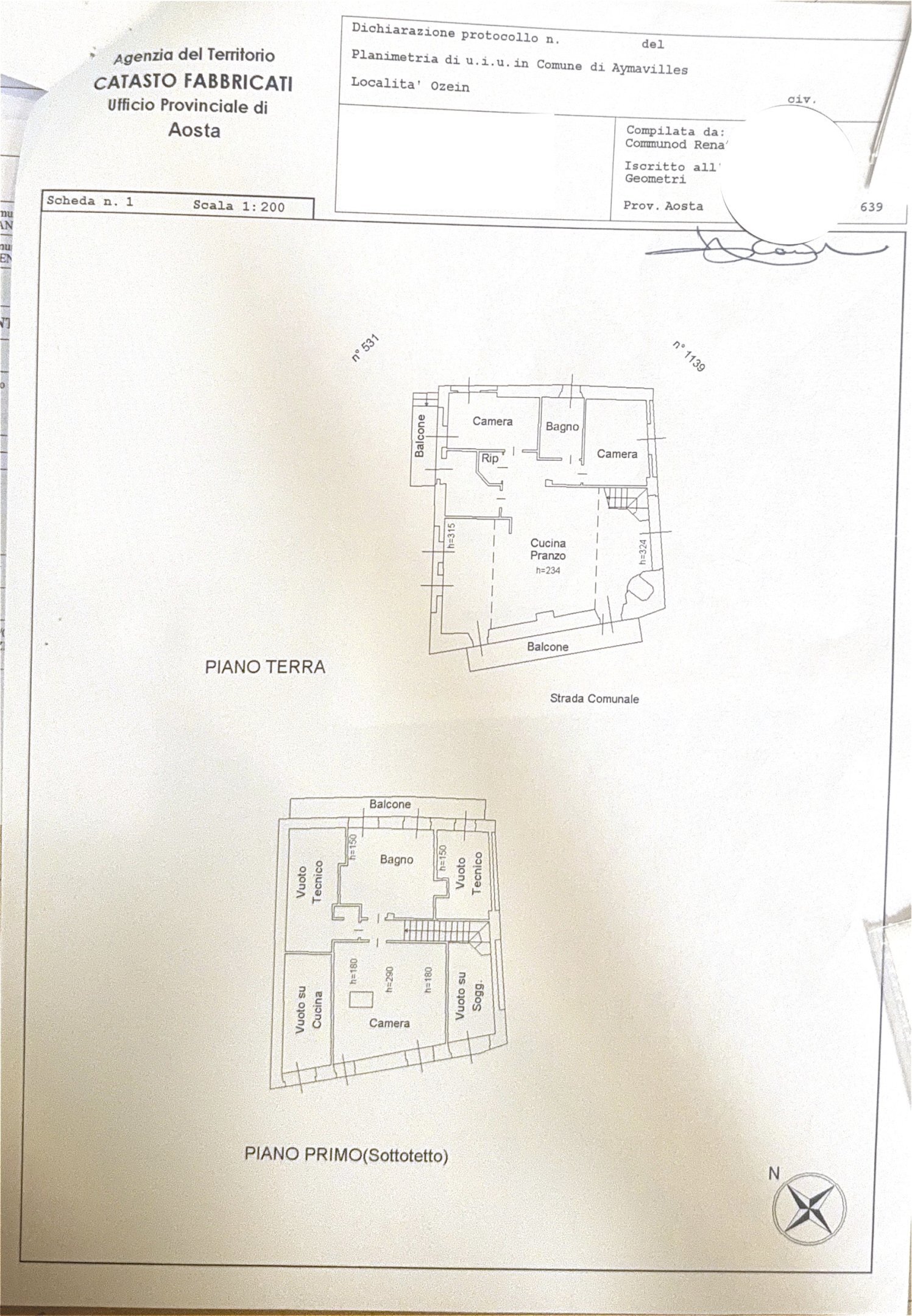 Quadrilocale Località Ozein 97/a, Aymavilles - planimetria 1