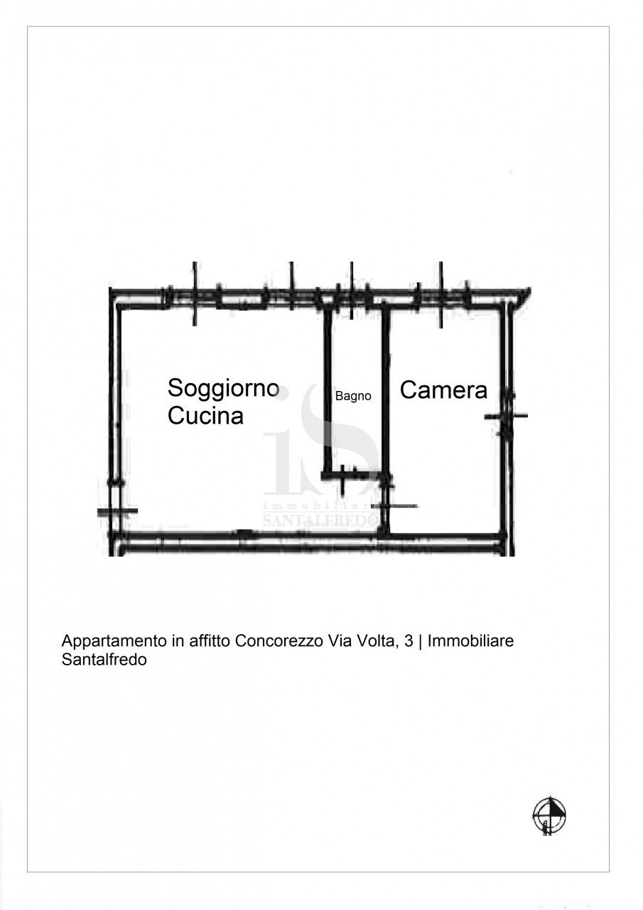 Planimetria - Monolocale VIA VOLTA, 3, Concorezzo - planimetria 1