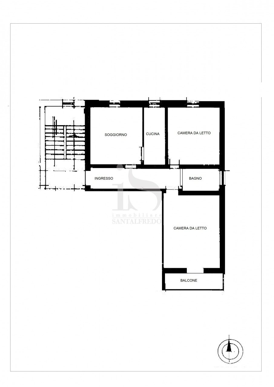 Cornate D\'Adda Via San Luigi Trilocale Affitto - Monolocale VIA SAN LUIGI, 4, Cornate d'Adda - planimetria 1