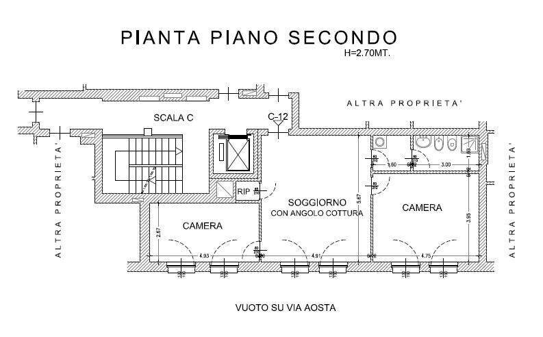 Trilocale Via Aosta 8, Torino (zona Aurora) - planimetria 1